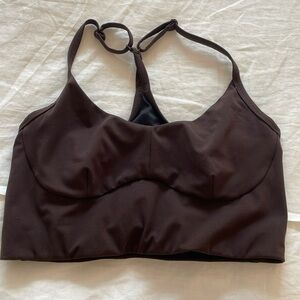 Coffee bean brown. Size large. Varley sports bra.